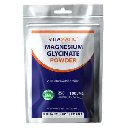 Magnesium Glycinate 250gram Powder - 250 Servings