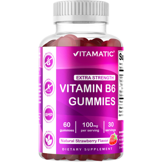 Vitamin B6 100mg - Strawberry Flavor - 60 Gummies