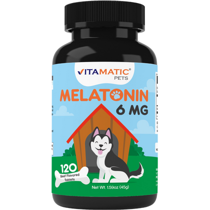 Melatonin for Dogs 6 mg -  120 Beef Flavored Chewable Tablets