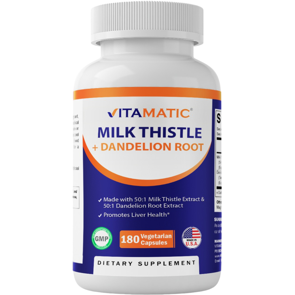 Milk Thistle with Dandelion Root - 180 Vegetarian Capsules