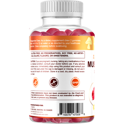 Mushroom Complex with D3 Gummies 3000 mg - 60 Pectin Based Gummies