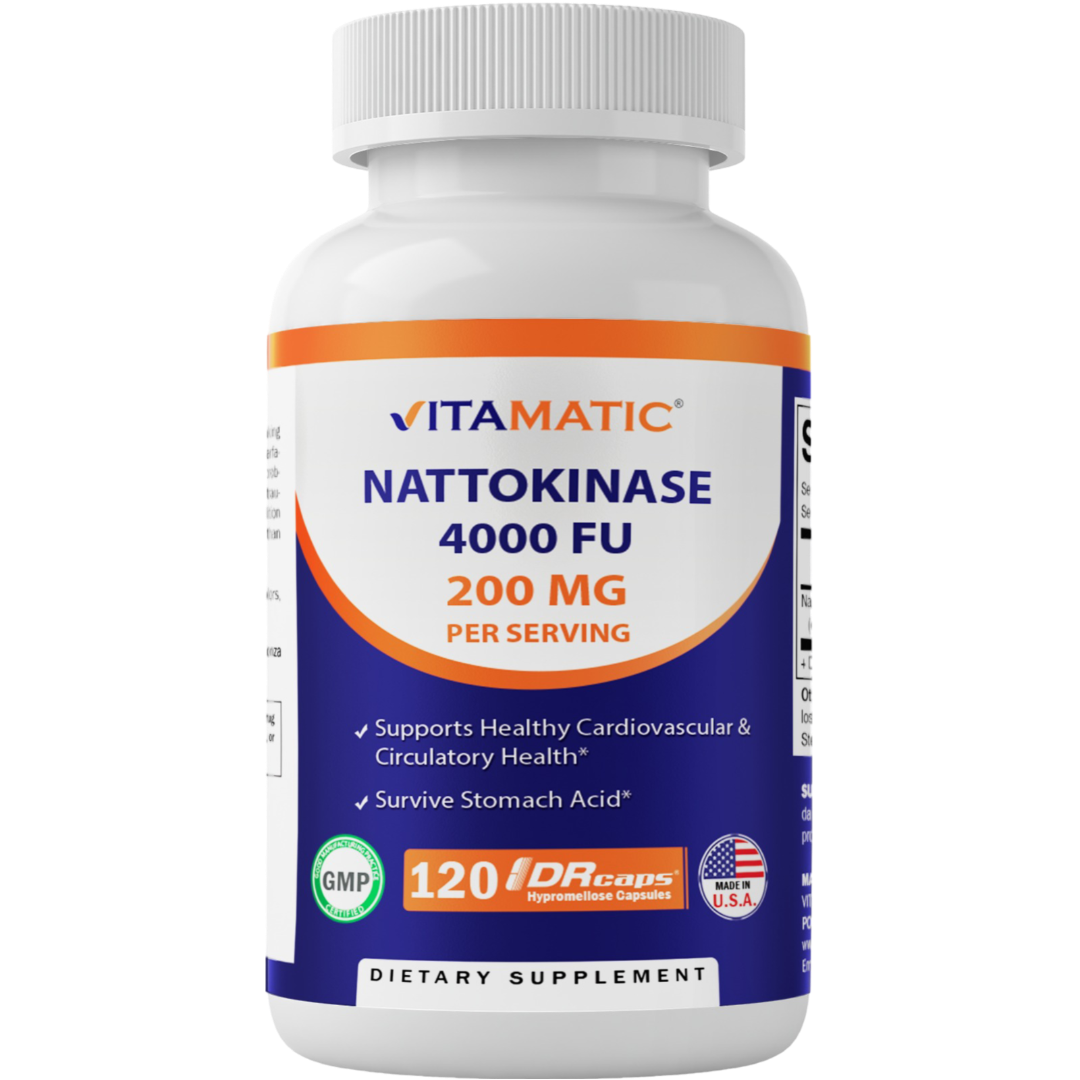 Nattokinase 4,000 FU Servings - 120 DR Capsules