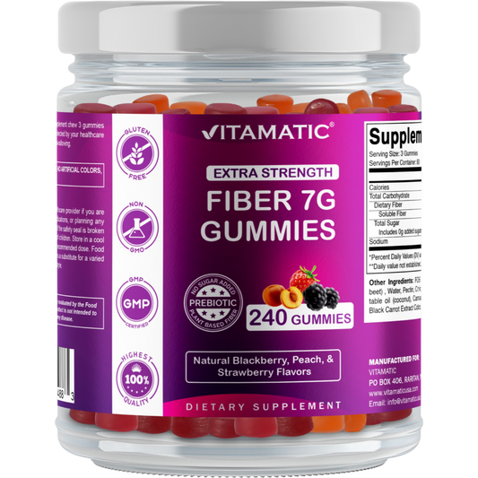 Prebiotic Fiber Gummies for Adults-  240 Pectin Based Gummies, Digestive Health & Regularity Support