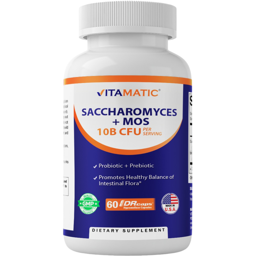 Saccharomyces Boulardii Probiotic 10B per Serving + Yeast Extract 300 mg- 60 DR Capsules