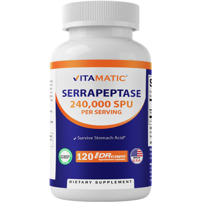 Serrapeptase 240,000 SPU 120 Delayed Released Capsules