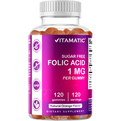 Sugar Free Folic Acid 1 mg - 120 Gummies