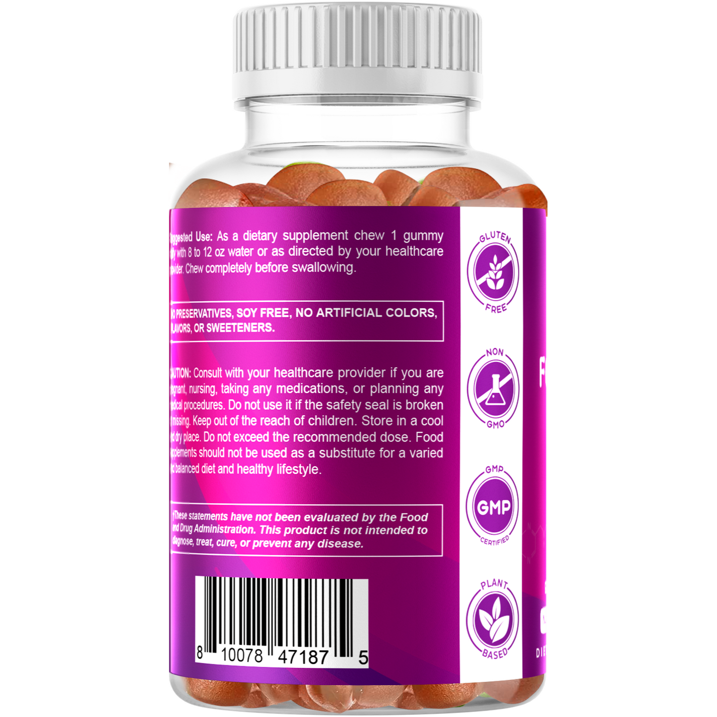 Sugar Free Folic Acid 1 mg - 120 Gummies