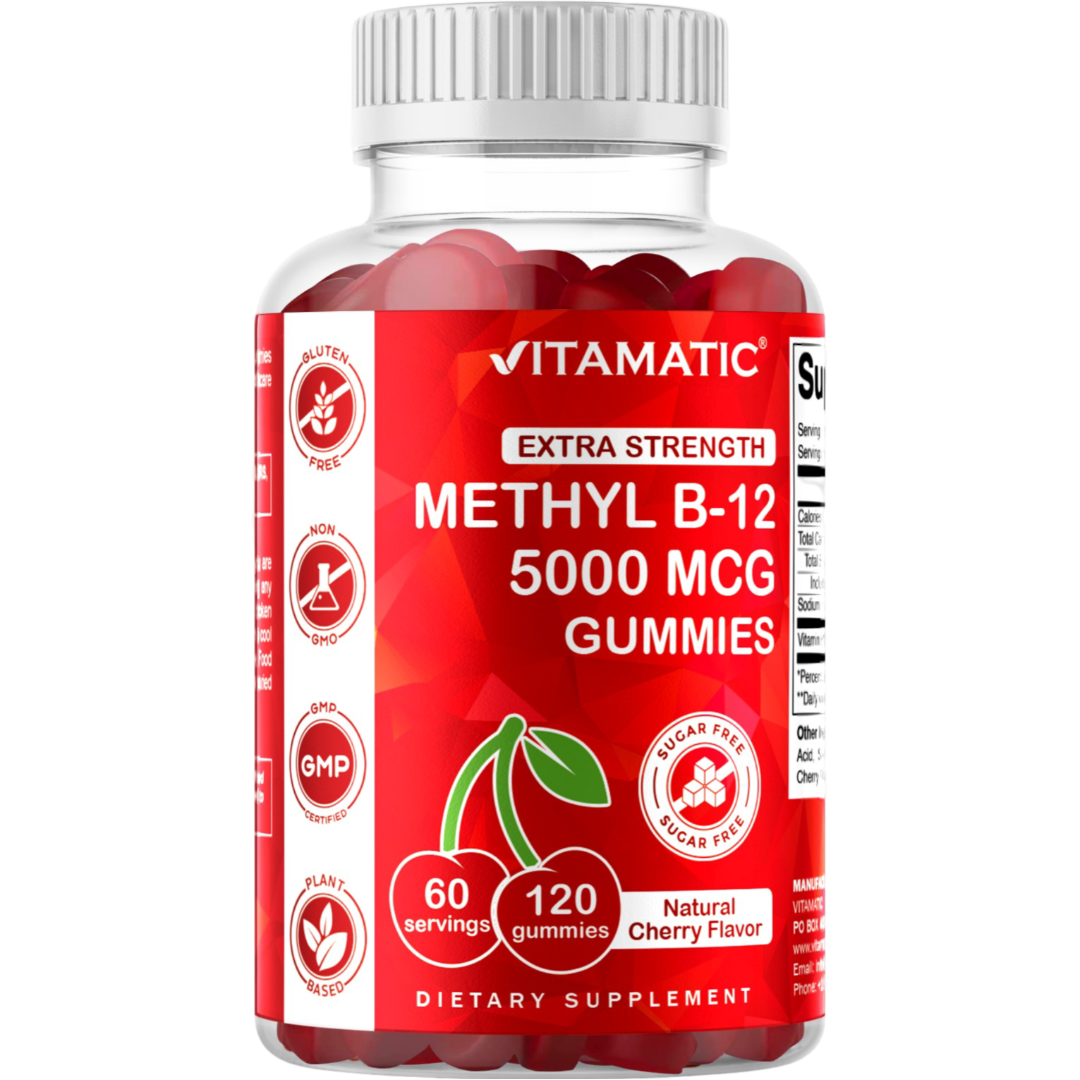 Sugar Free Methyl B12 5000 mcg - 120 Vegan Gummies