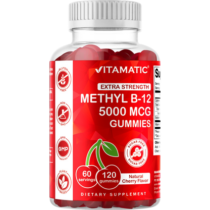 Sugar Free Methyl B12 5000 mcg - 120 Vegan Gummies