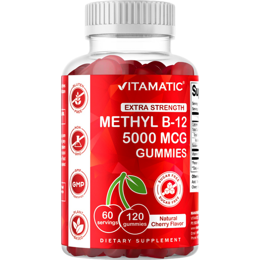 Sugar Free Methyl B12 5000 mcg - 120 Vegan Gummies