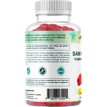 Sugar Free Saw Palmetto with Pumpkin Seed 3000 mg  - 60 Gummies