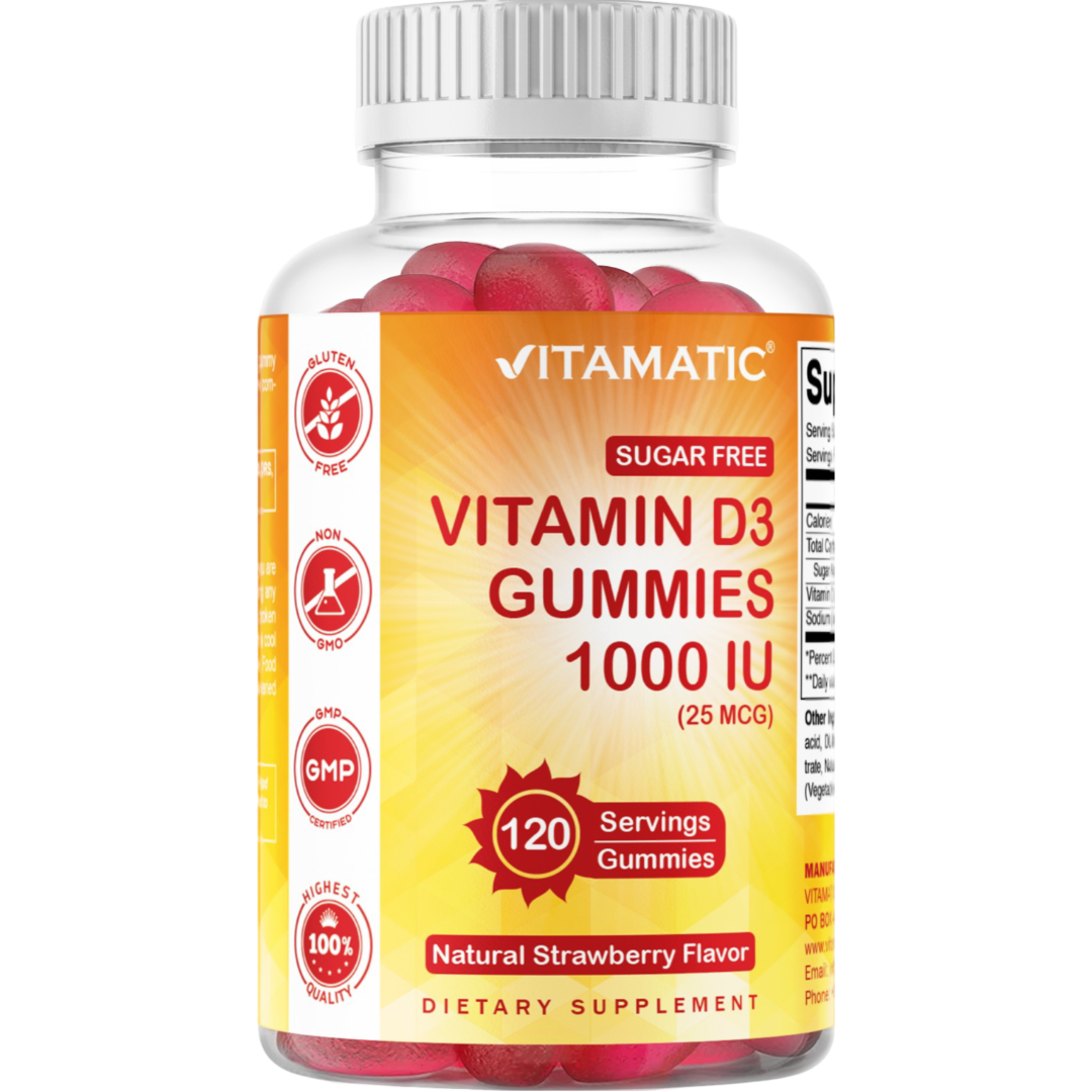 Sugar Free Vitamin D3 1000 IU - 120 Gummies