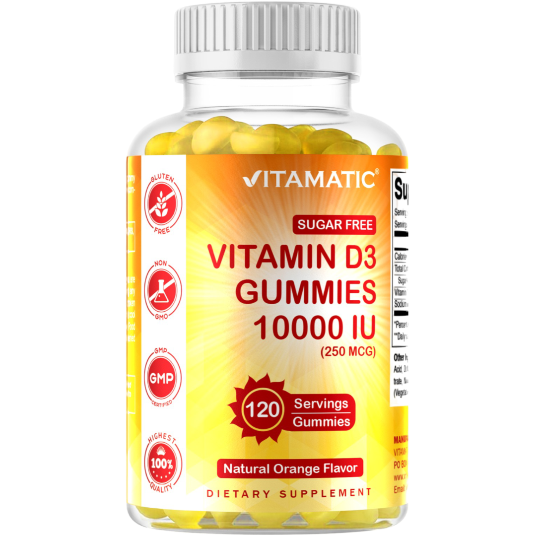 Sugar Free Vitamin D3 10000 IU 120 Gummies