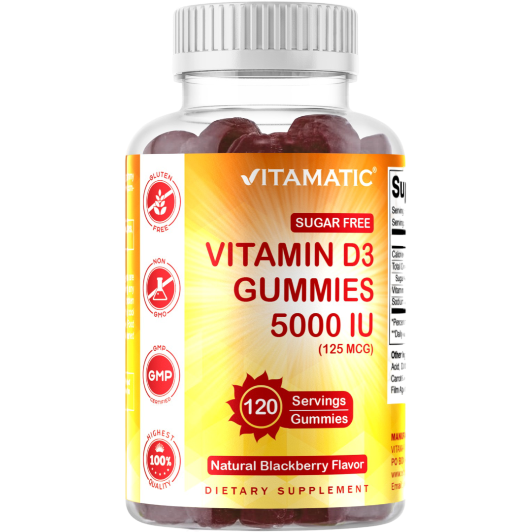 Sugar Free Vitamin D3 5000 IU - 120 Gummies