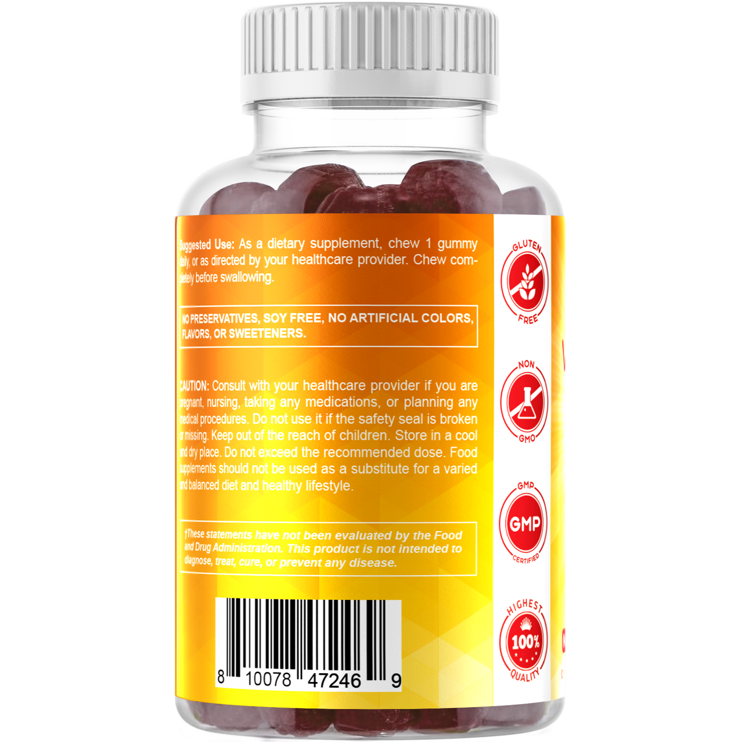 Sugar Free Vitamin D3 5000 IU - 120 Gummies