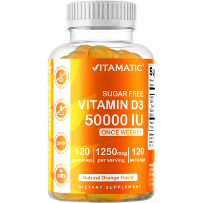 Sugar Free Vitamin D3 50000 IU Pectin Based - 120 Gummies