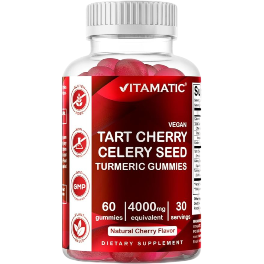 Tart Cherry with Celery Seed 4000 mg - 60 Vegan Gummies