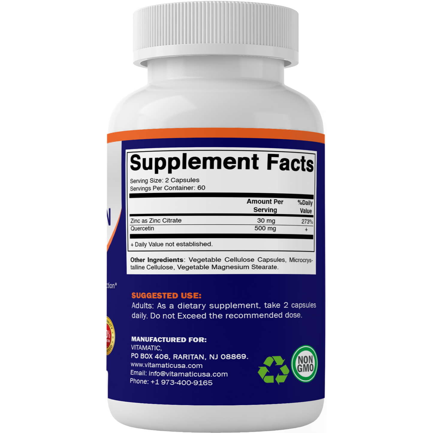 Zinc Quercetin - 120 Vegetable Capsules