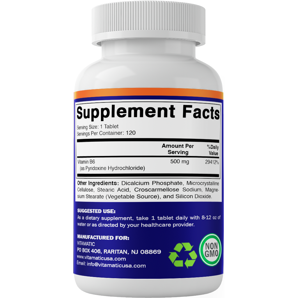 Vitamin B6 500 mg - 120 Tablets