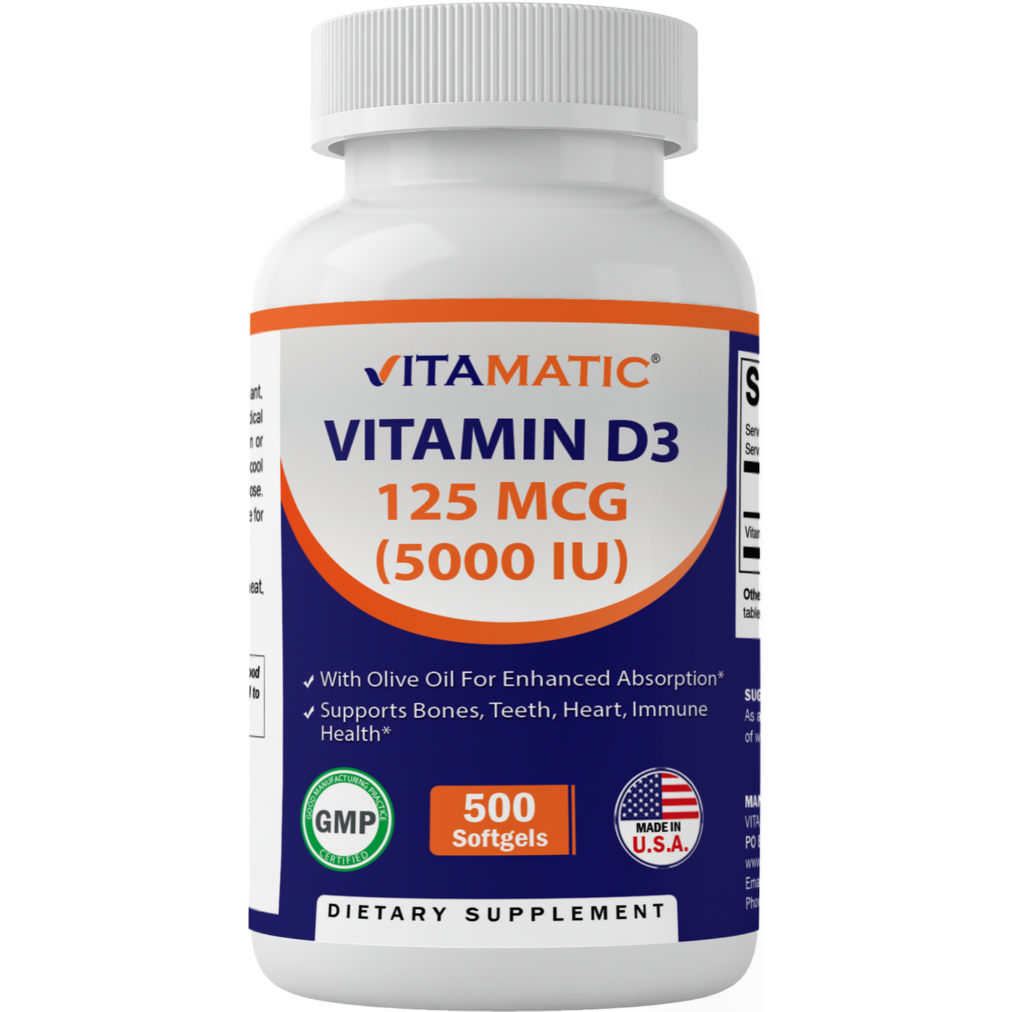 Vitamin D3 5000 IU (125 mcg) 500 Softgels