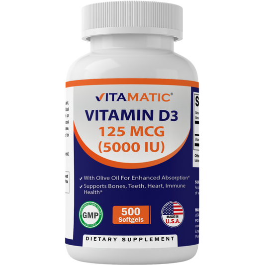 Vitamin D3 5000 IU (125 mcg) - 500 Softgels