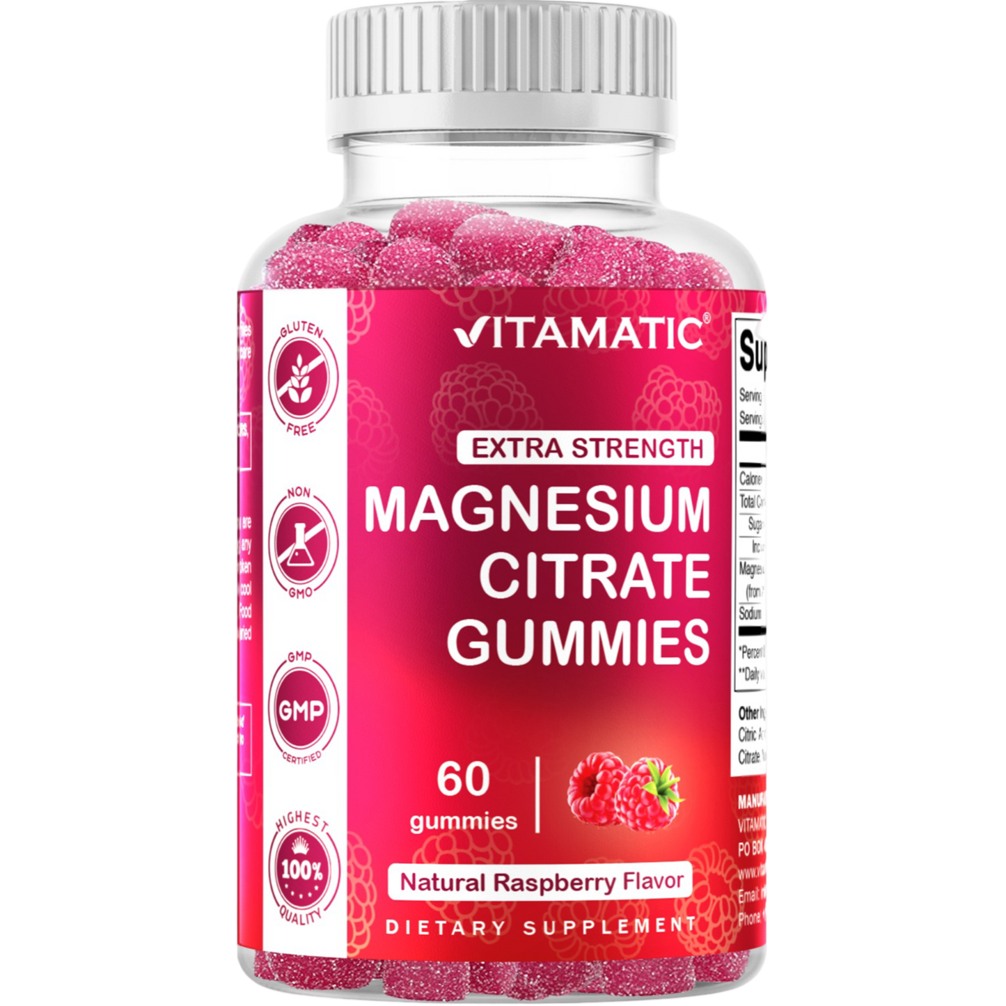 Extra Strength Magnesium 85mg - 60 Vegan Gummies