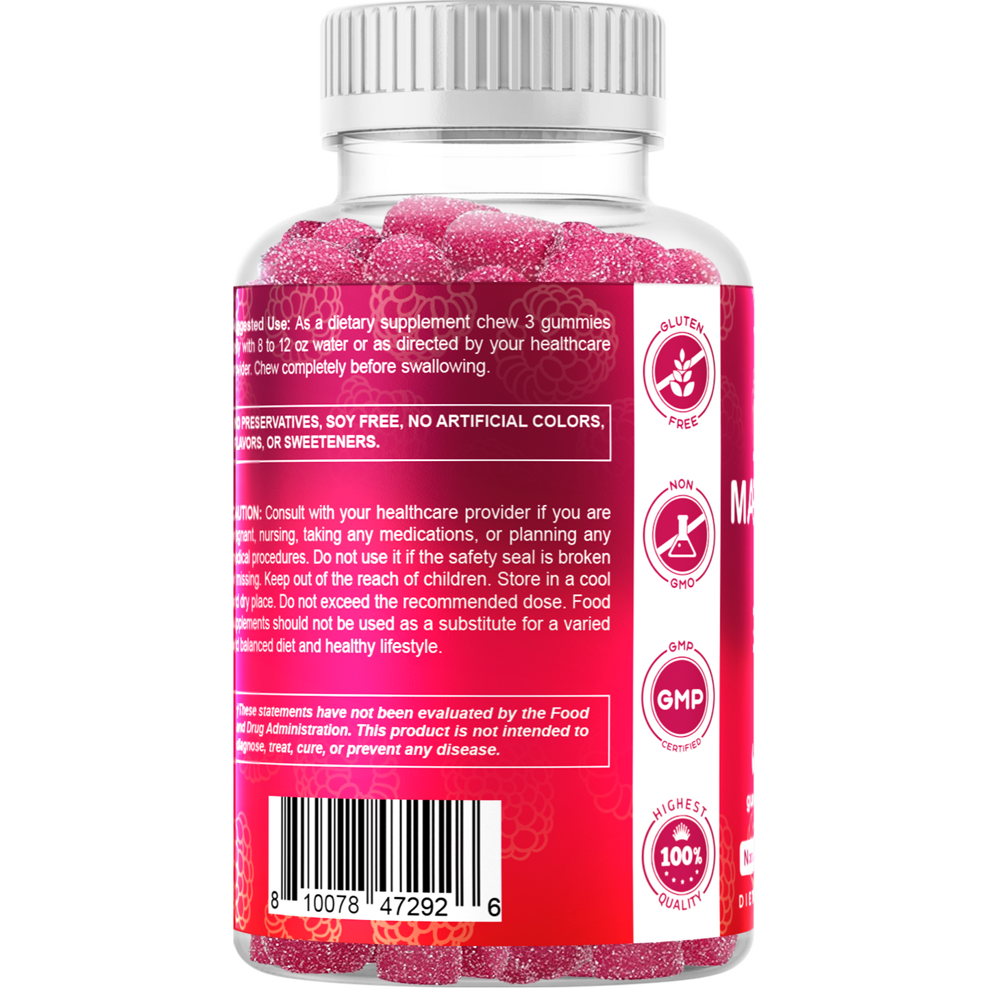 Extra Strength Magnesium 85mg - 60 Vegan Gummies