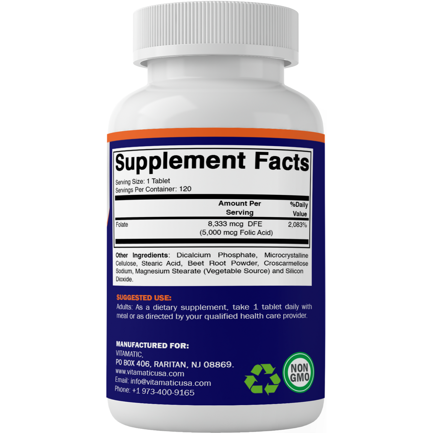 Folic Acid 5mg - 120 Tablets