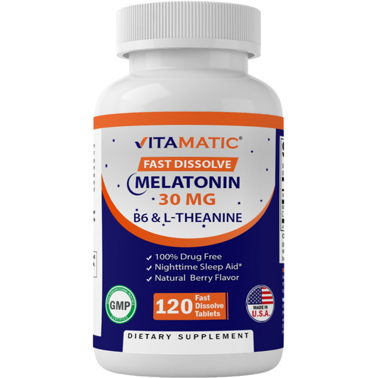 Melatonin 30 mg with L-Theanine & B6 120 Fast Dissolve Tablets