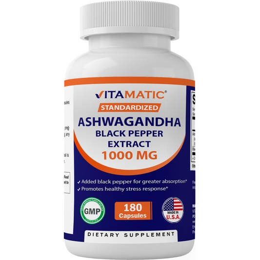 Ashwagandha 1000 mg with Black Pepper 180 Capsules
