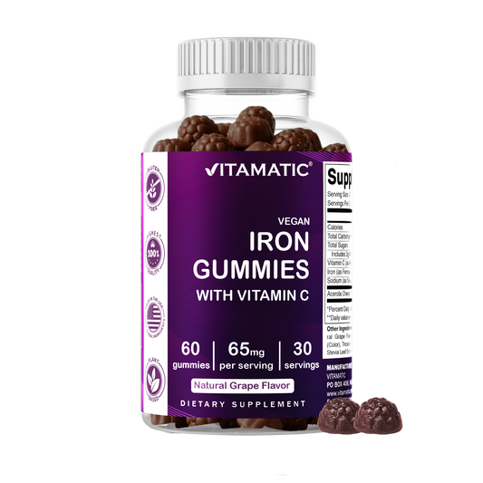 Iron 65mg with Vitamin C, 60 Gummies