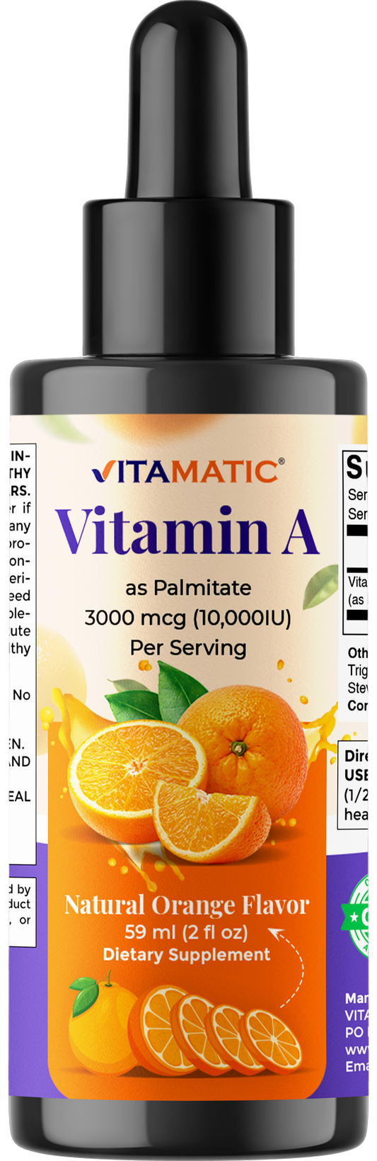 Vitamin A Liquid Drops 10000 IU (3000 mcg), 2 FL Oz