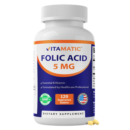 Vitamatic Folic Acid 5mg Supplement, 120 Tablets