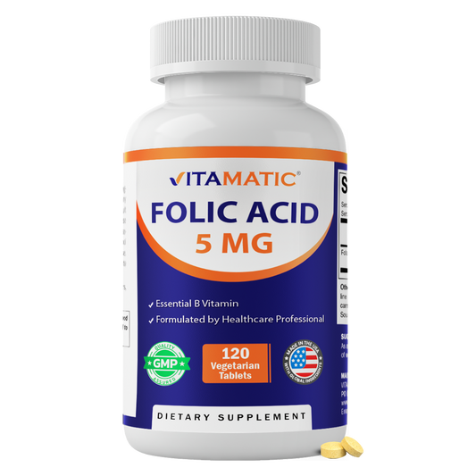 Vitamatic Folic Acid 5mg Supplement, 120 Tablets