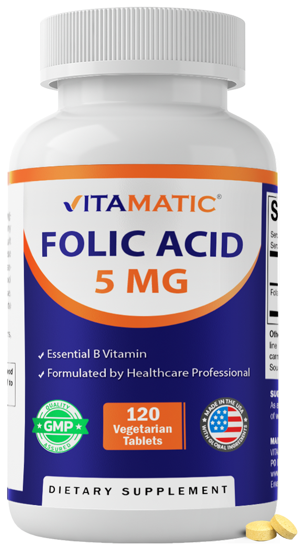 Folic Acid 5mg Supplement, 120 Tablets
