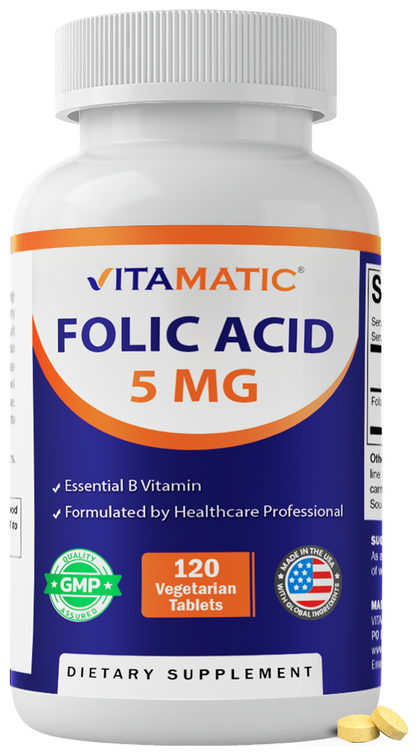 Folic Acid 5mg Supplement, 120 Tablets