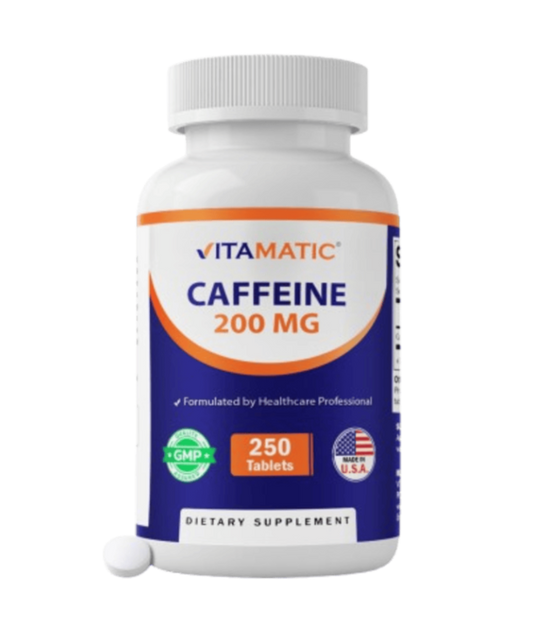 Caffeine Pills 200mg - 250 Vegetarian Tablets