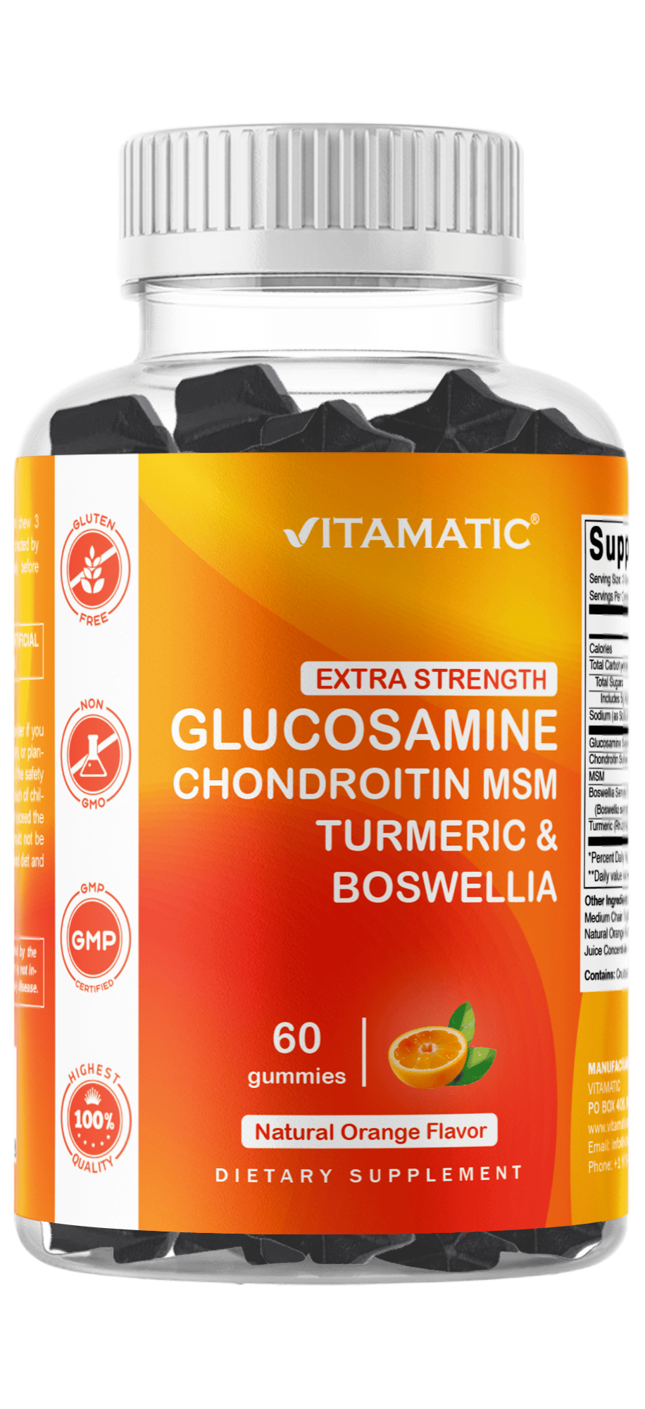 Glucosamine Chondroitin MSM Boswellia Turmeric 60 Gummies