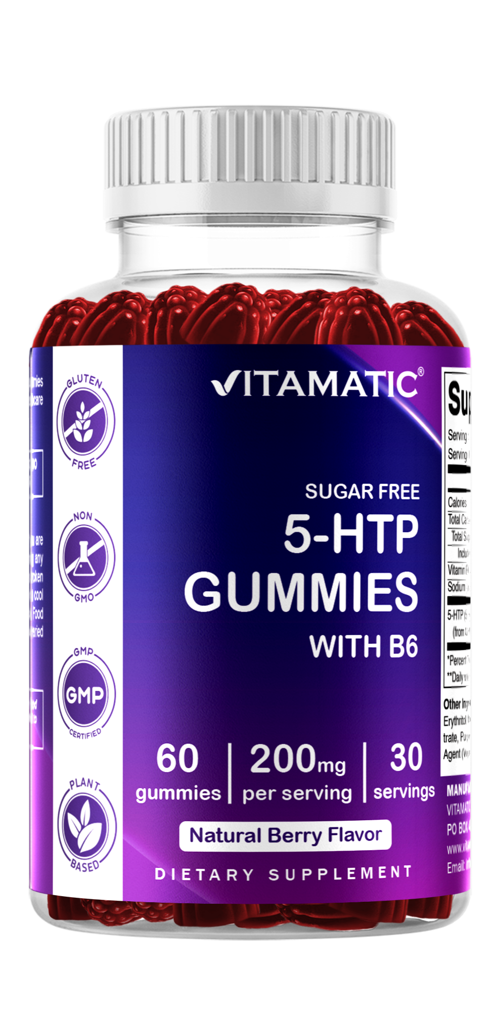 Sugar Free 5-HTP 200mg with B6 - 60 Gummies