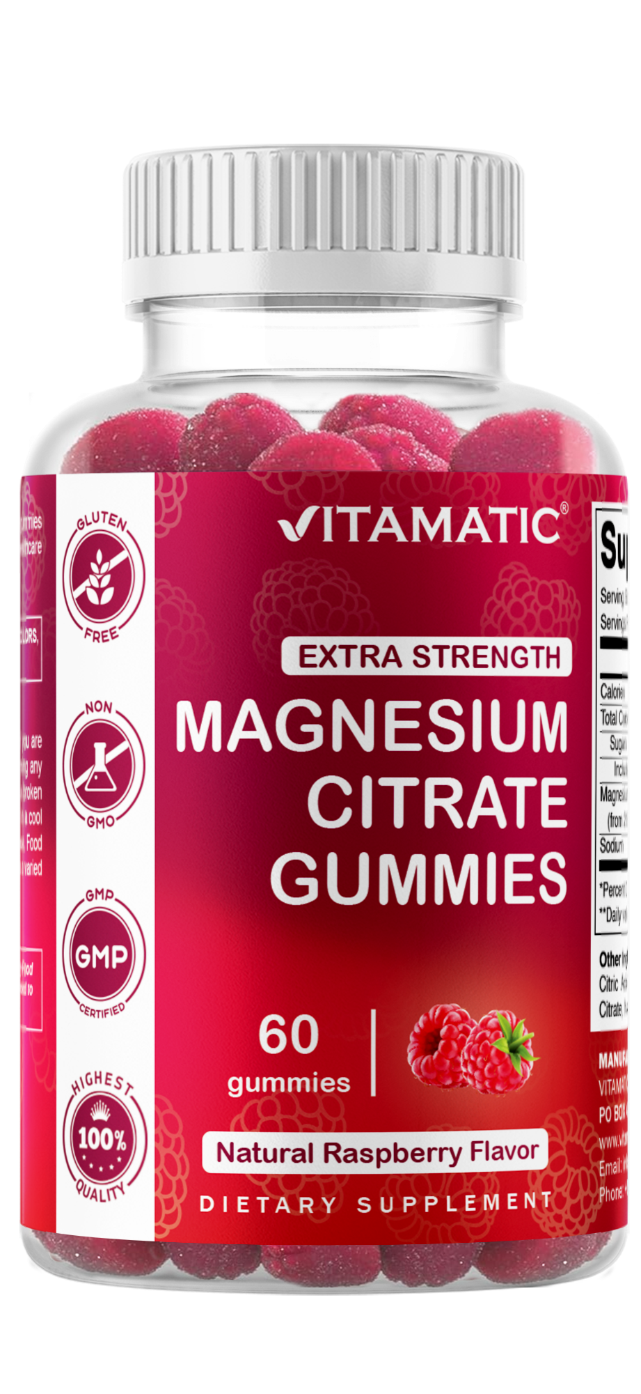Extra Strength Magnesium 85mg - 60 Vegan Gummies