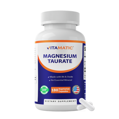 Magnesium Taurate with B6, 180 Veg Capsules