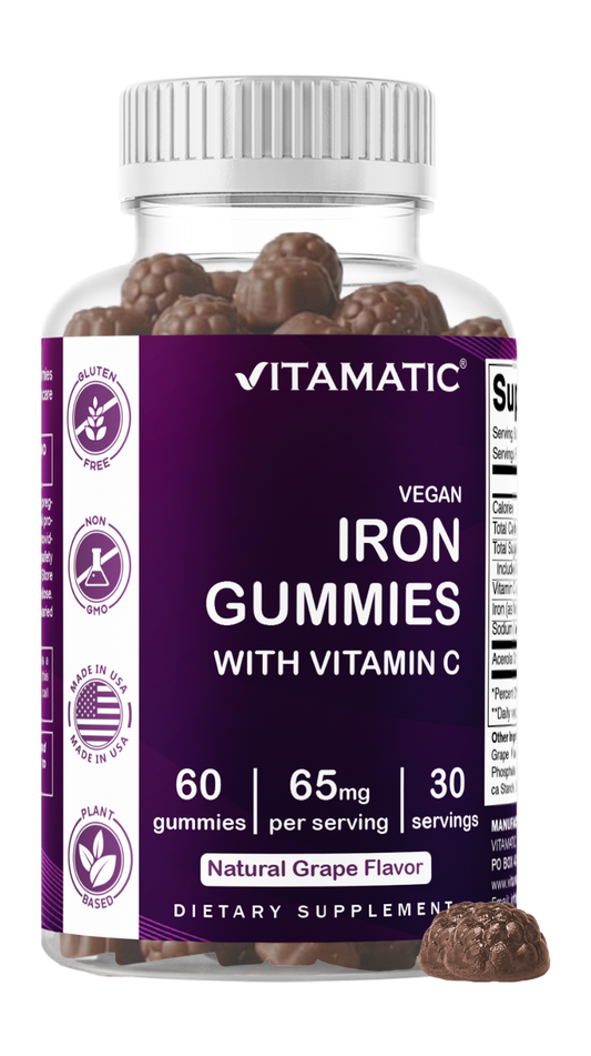 Vitamatic Iron 65mg with Vitamin C, 60 Gummies