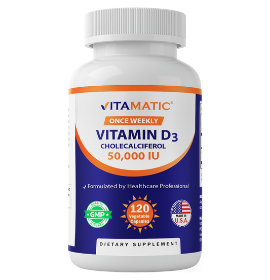 Vitamin D3 50000 IU Weekly Dose - 60 Veggie Capsules