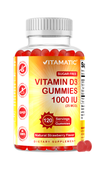 Sugar Free Vitamin D3 1000 IU - 120 Gummies