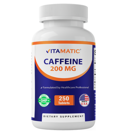 Caffeine Pills 200mg - 250 Vegetarian Tablets