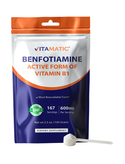 Benfotiamine Pure Powder 600 mg per Serving - 100 Grams