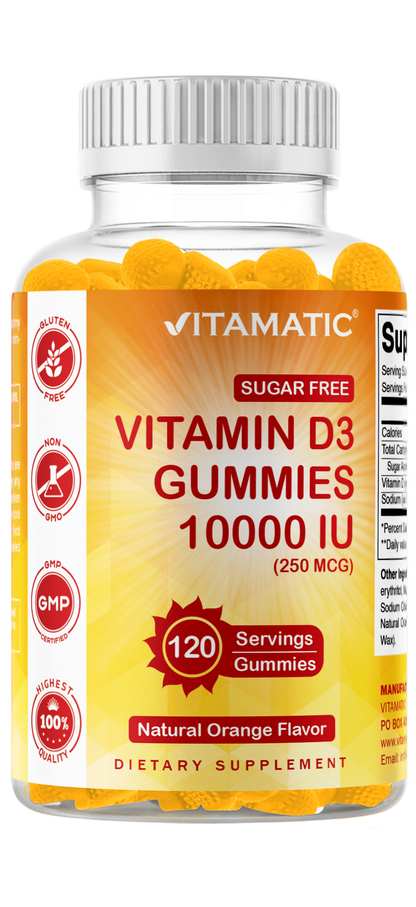 Sugar Free Vitamin D3 10000 IU 120 Gummies