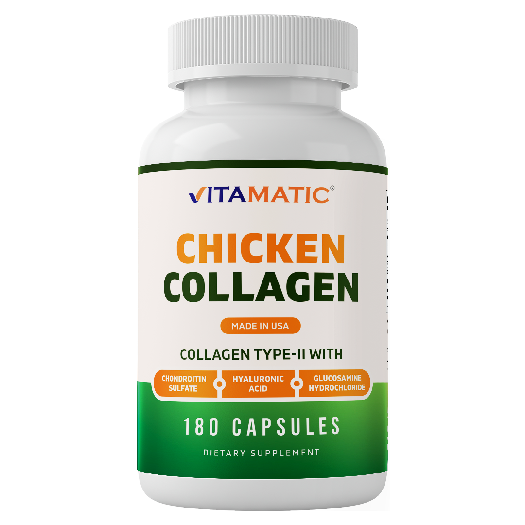 Chicken Collagen 3000 mg (Per Serving) with Glucosamine, Chondroitin & Hyaluronic Acid | 180 Capsules