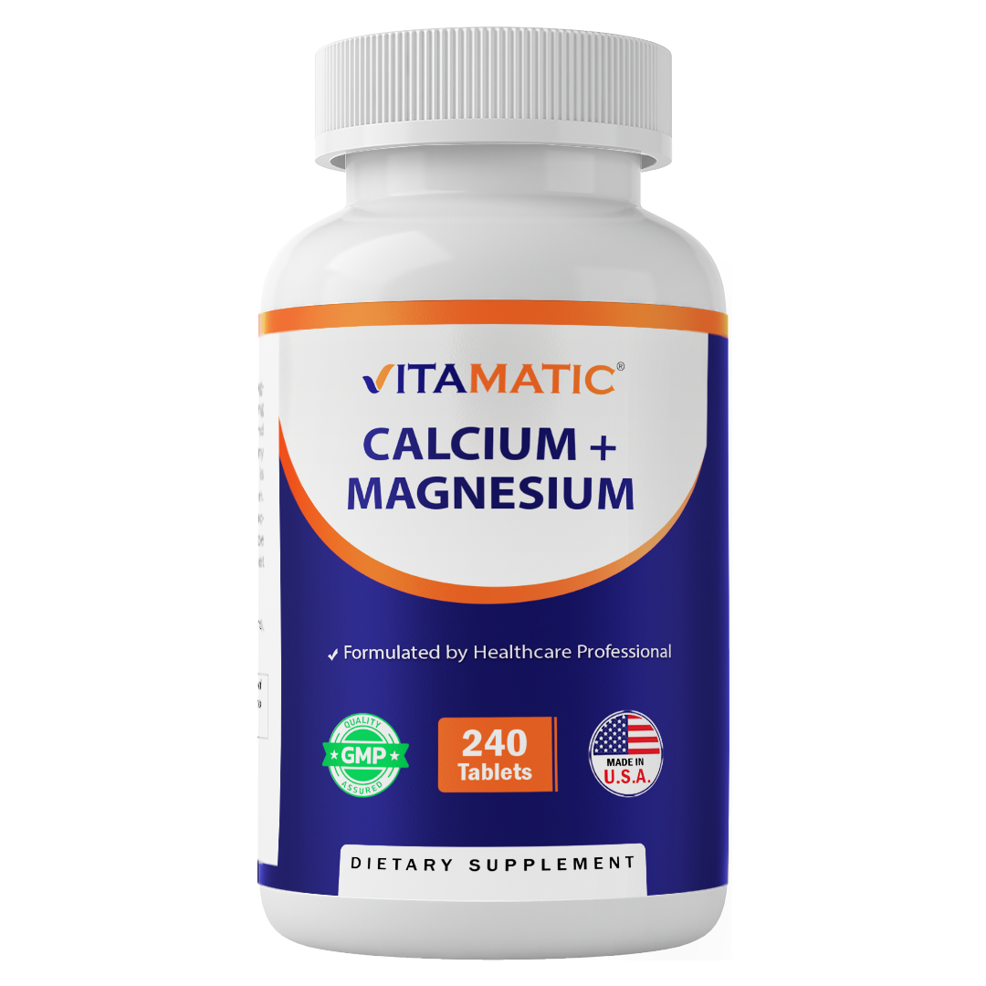 Vitamatic Calcium Magnesium Complex - 1000mg Calcium, 500mg Magnesium – 240 Tablets