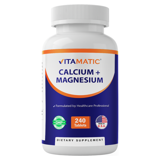 Vitamatic Calcium Magnesium Complex - 1000mg Calcium, 500mg Magnesium – 240 Tablets